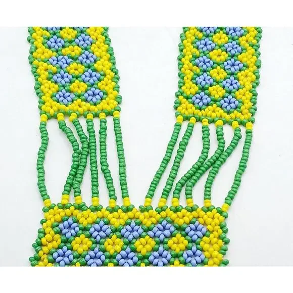 Vintage Ukrainian Gerdan Folk Art Hand Beaded Necklace - Picture 4 of 5